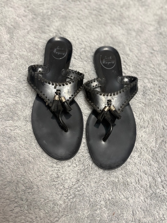 Jack Rogers Shoes - Vintage Jack Rogers Women's Black Tassel Sandals